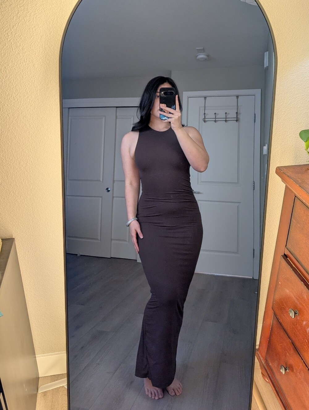 Oh Polly Brown Sleeveless Maxi Dress